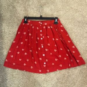 Red bicycle circle skirt (S)